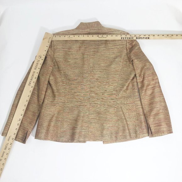 Kaspar 3 Piece Pant Suit Jacket Vest Pants Multi Color Shell Brown Pants Wm's 10 - Picture 8 of 13